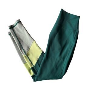 WILO Color Block Forest Green 7/8 Leggings NEW